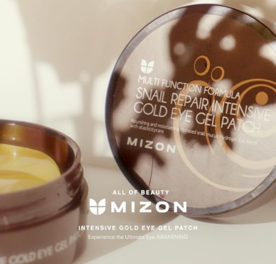 MIZON Under Eye Collagen Patches with 24K Gold and Snail – Eye Gel Treatment Masks (10 Pairs)