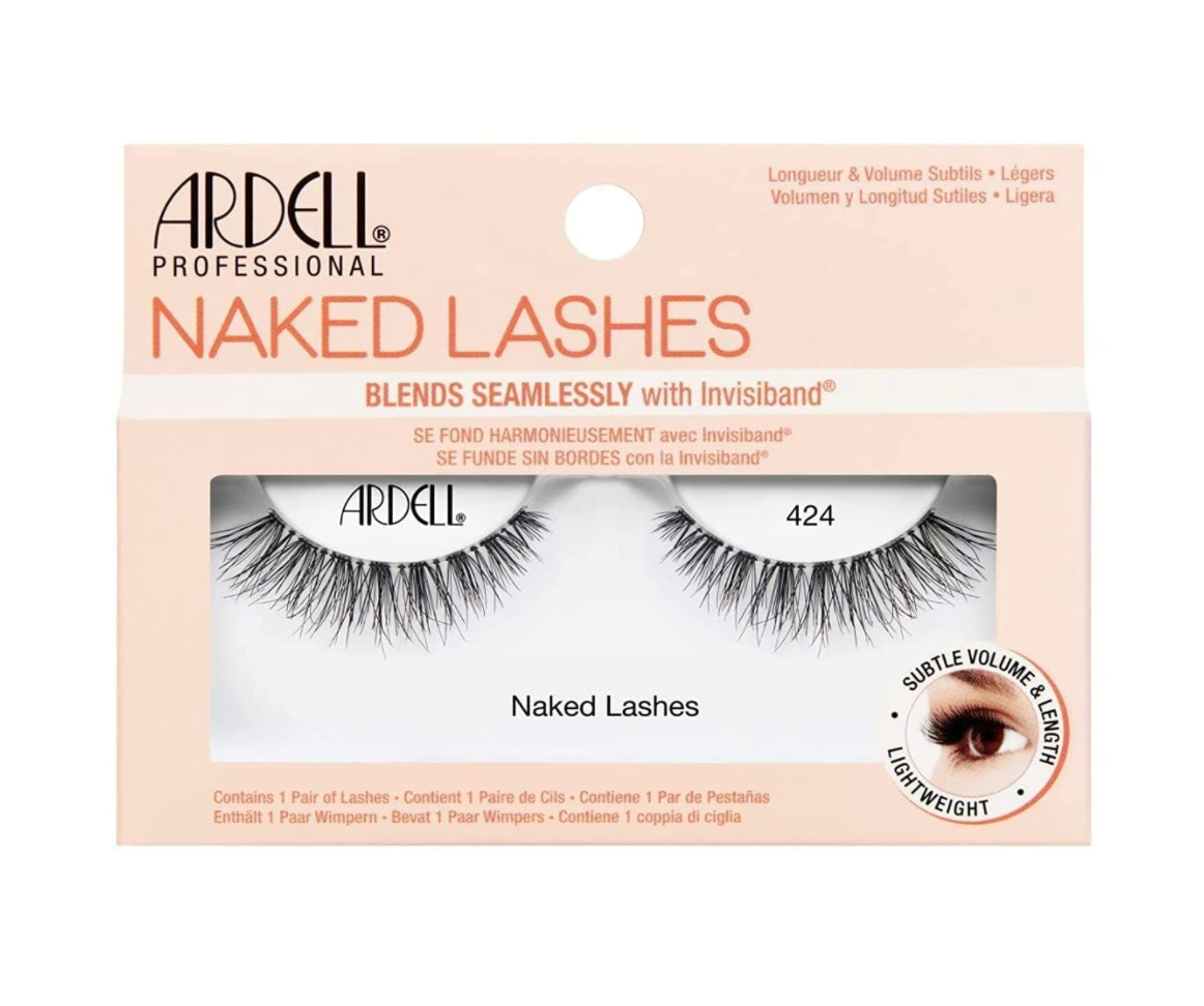 ARDELL Naked Lashes 424 Real Hair Natural Fake Lashes - 1 Pair, Vegan Reusable